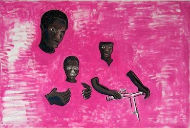 Black and Pink Scene, oil on canvas, 80 x 120 cm, 2003
