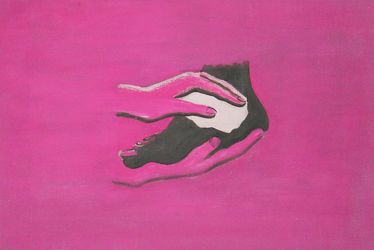 Black and Pink Scene, oil on canvas, 35 x 50 cm, 2002