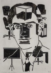 Portret van Kafka, gouache on paper, 29,5 x 21 cm, 2013