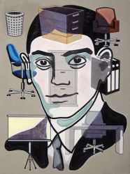 Portret van Kafka, oil on canvas, 96 x 72 cm, 2013