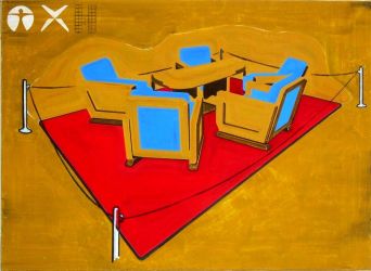 Conference (for another Utopia), oil on canvas, 45 x 55 cm, 2009