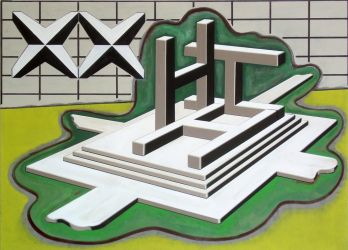 Monument (For All Things Starting With Letter 'H'), oil on canvas, 96 x 146 cm, 2008