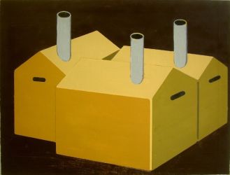 UMZUG (naar Th. Schütte), oil on canvas, 55 x 72, 2005