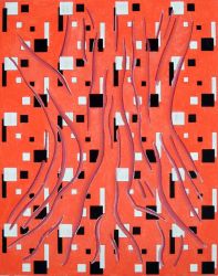 About Beauty (Chinese Vermillion), oil on canvas, 60 x 48 cm, 2018