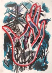 Untitled, mixed media on paper, 2019