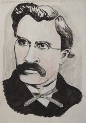 Portret van Nietzsche, gouache on paper, 2017