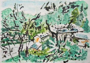 Landscape at Fujian, mixed media on paper, 2020