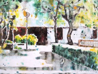 Chinese Village, watercolour on paper, 2020