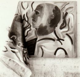 Portrait of Marinetti, oil on cotton, 125 x 125 cm (2x), 1984