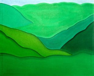 Jade Green Land, oil on canvas, 45 x 55 cm, 2021