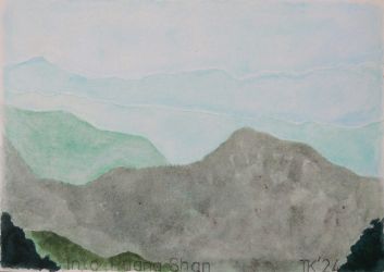 Mt. Huang Shan water colour on paper, 2024