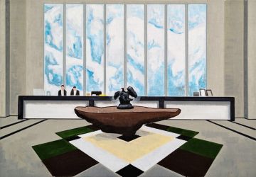 Hefei Lobby, oil on canvas, 35 x 50 cm, 2024