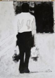 Resist (tankman Reminder), watercolour on paper, 2024