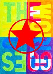 The World Goes On, acrylics on paper, 2025