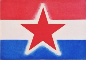 Red Star Flag, oil on canvas, 21 x 30 cm, 2025
